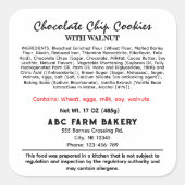 NEBRASKA Hütte Food Law Label Quadratischer Aufkleber (Vorderseite)