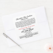 NEBRASKA Hütte Food Law Label Quadratischer Aufkleber (Umschlag)