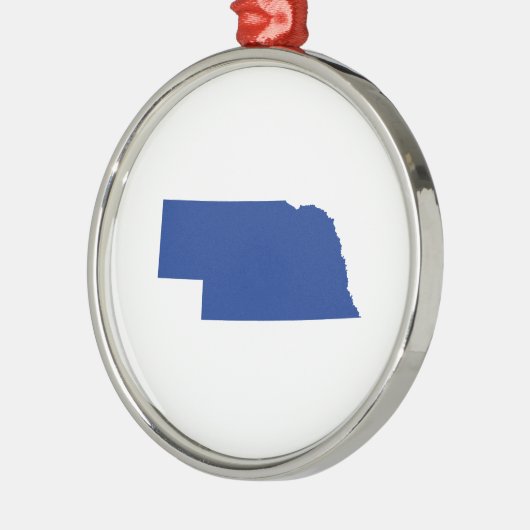 Nebraska in Blau Silbernes Ornament (Links)