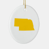 Nebraska in Gold Keramik Ornament (Rechts)