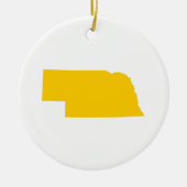 Nebraska in Gold Keramik Ornament (Vorne)