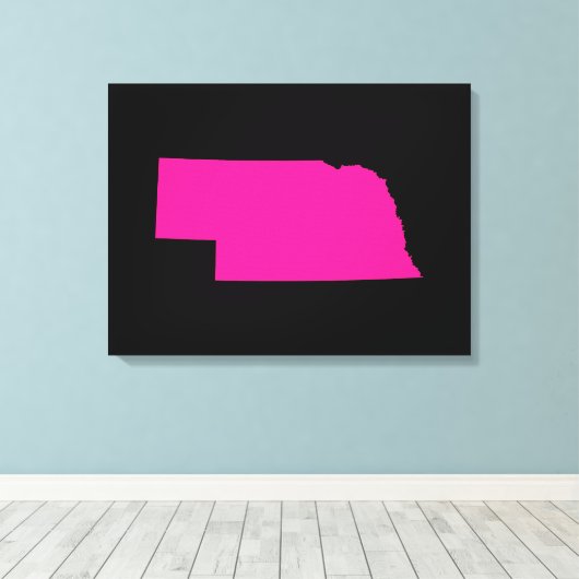 Nebraska in Rosa Leinwanddruck (Insitu (Holzboden))