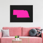 Nebraska in Rosa Leinwanddruck (Insitu (Wohnzimmer))