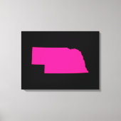 Nebraska in Rosa Leinwanddruck (Vorderseite)