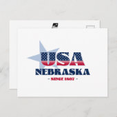 Nebraska in roter, weißer und blauer Postkarte (Vorne/Hinten)