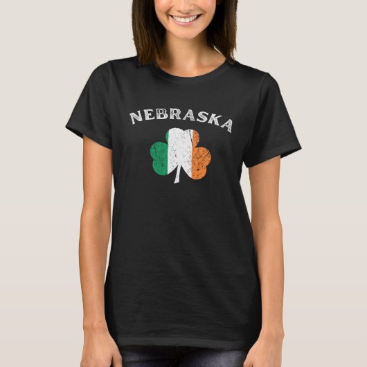 NEBRASKA Irish American Shamrock Badge T-Shirt (Vorderseite)