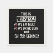 Nebraska isst Fleischgetränk Bier Phantastisch Serviette (Vorderseite)