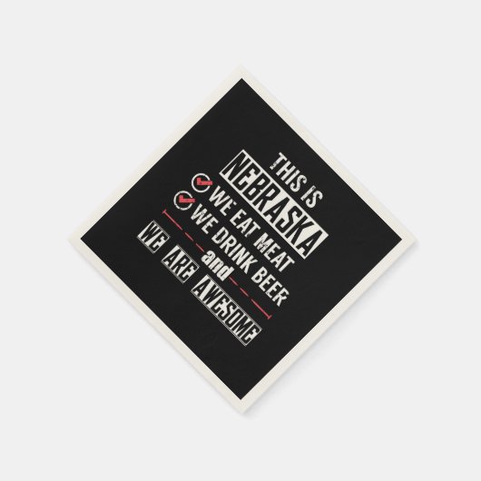 Nebraska isst Fleischgetränk Bier Phantastisch Serviette (Ecke)