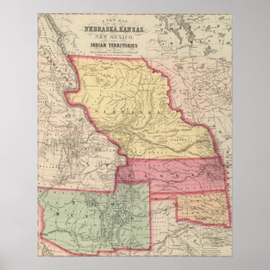 Nebraska, Kansas, New Mexico Poster (Vorne)