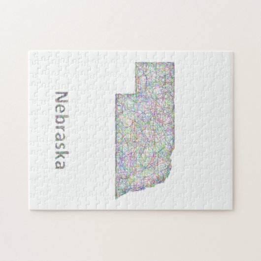 Nebraska-Karte Puzzle (Horizontal)