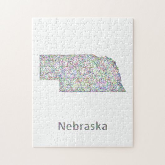 Nebraska-Karte Puzzle (Vertikal)