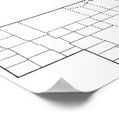 Nebraska Landkreises Leere Kontur Karte Poster (Ecke)