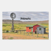 Nebraska-Landschaft Rechteckiger Aufkleber (Vorderseite)