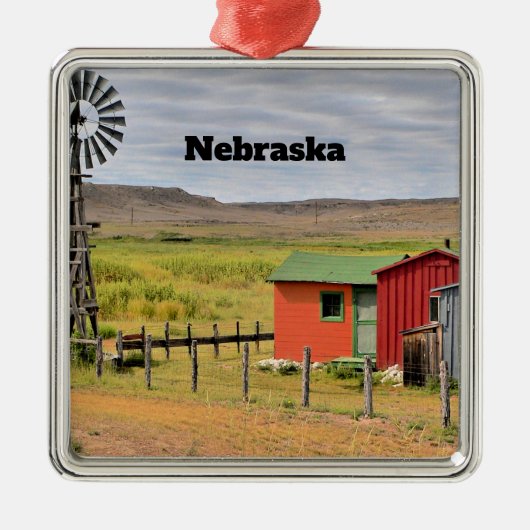 Nebraska, landschaftliches Landschaftsbild, Ornament Aus Metall (Vorne)