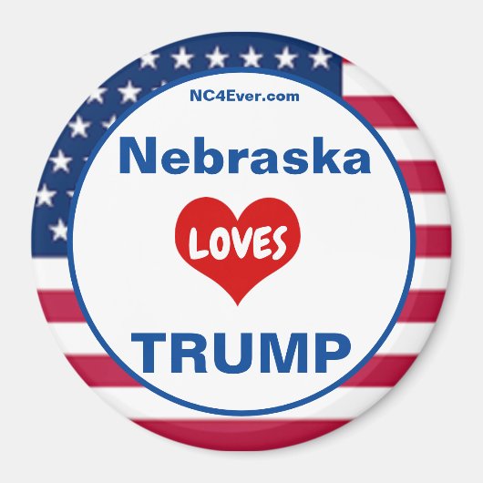 Nebraska LIEBEN TRUMP Patriotic Kühlschrank Magnet (Vorne)