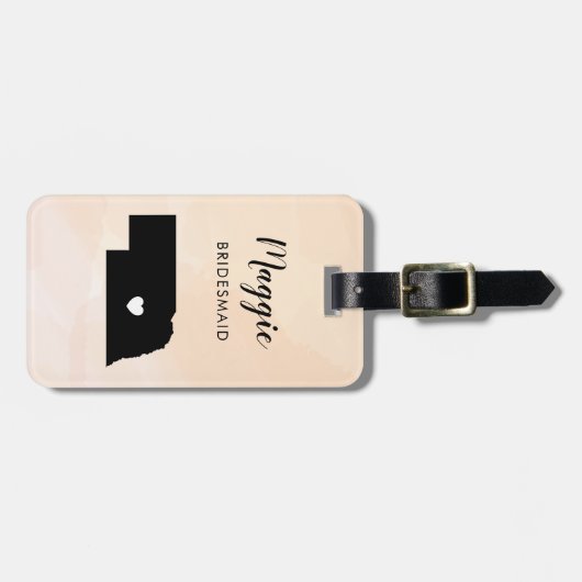 Nebraska Map Gepäcktag, Begrüßungsfeier Gepäckanhänger (Vorderseite horizontal)