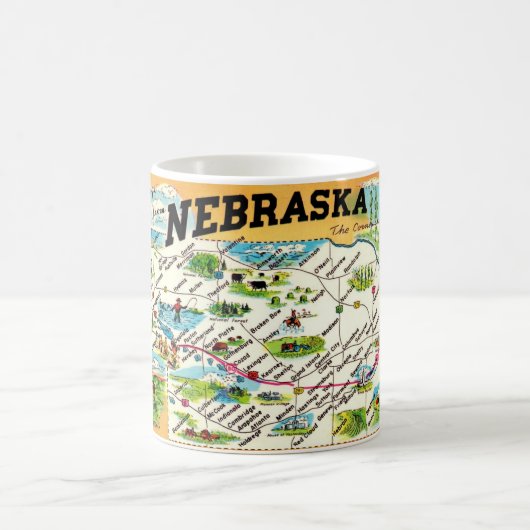 Nebraska Map-Tasse Kaffeetasse (Mittel)