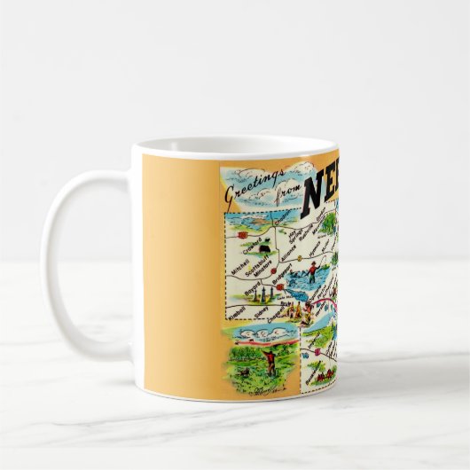 Nebraska Map-Tasse Kaffeetasse (Links)