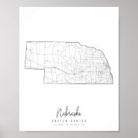 Nebraska Minimal Street Map