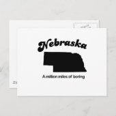 Nebraska Motto - Eine Million Kilometer langweilig Postkarte (Vorne/Hinten)
