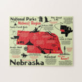 Nebraska National Parks Infografik Karte Puzzle (Horizontal)