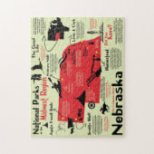Nebraska National Parks Infografik Karte Puzzle (Vertikal)