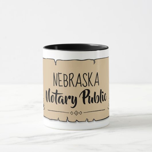 Nebraska Notary Public Scroll Feather Quill Tasse (Zentrum)