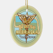 Nebraska Nurse Caduceus Keramik Ornament (Rechts)
