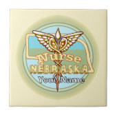 Nebraska Nurse Caduceus Tile Fliese (Vorderseite)