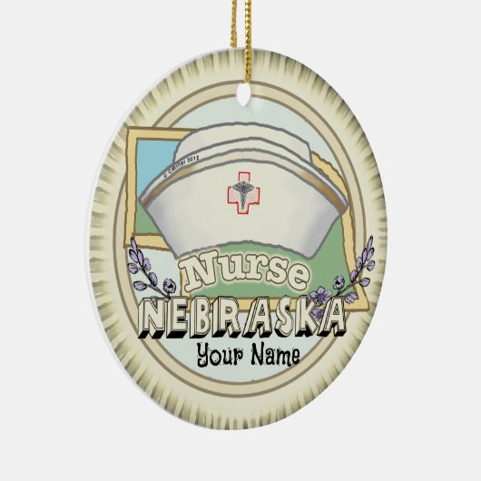 Nebraska Nurse Keramik Ornament (Rechts)