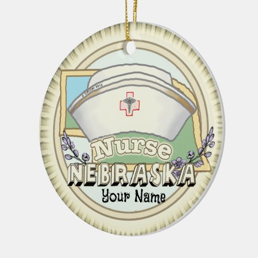 Nebraska Nurse Keramik Ornament (Links)