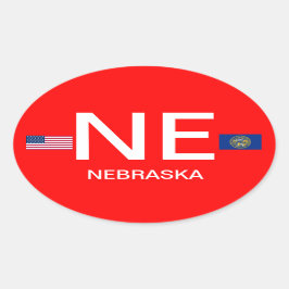 Nebraska* Oval Sticker im Euro-Stil