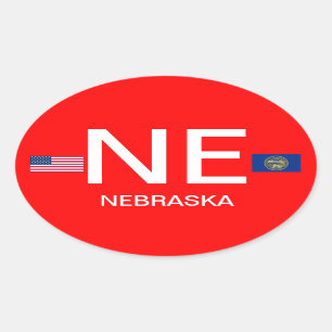 Nebraska* Oval Sticker im Euro-Stil