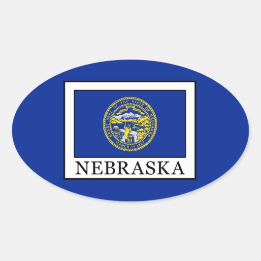 Nebraska Ovaler Aufkleber (Vorderseite)