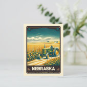 Nebraska | Patriotischer Geist Vintag Postkarte (Stehend Vorderseite)