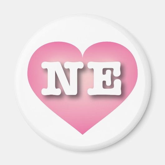 Nebraska Pink Fade Heart - I Liebe NE Magnet (Vorne)