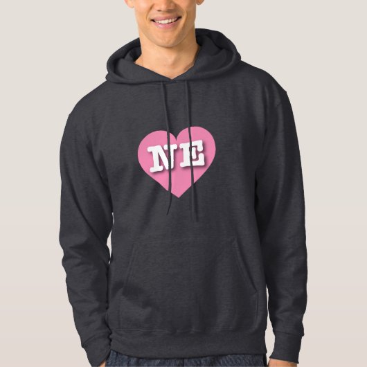 Nebraska Pink Heart - I Liebe NE Hoodie (Vorderseite)