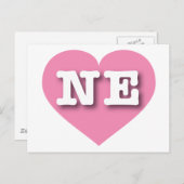 Nebraska Pink Heart - I Liebe NE Postkarte (Vorne/Hinten)