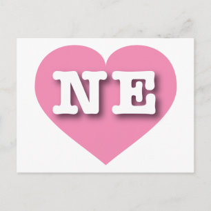 Nebraska Pink Heart - I Liebe NE Postkarte