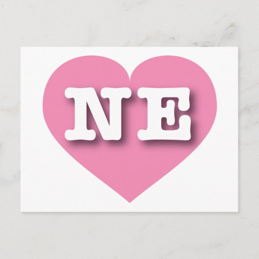 Nebraska Pink Heart - I Liebe NE Postkarte (Vorderseite)