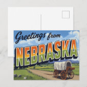 Nebraska Planwagenfeld Postkarte (Vorne/Hinten)