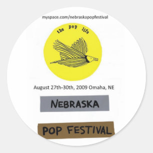 Nebraska-Pop-Festivalaufkleber Runder Aufkleber