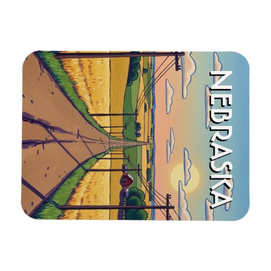  Nebraska Postcard Magnet (Horizontal)