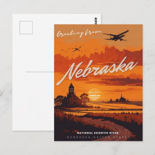 Nebraska Postkarte (Vorne/Hinten)