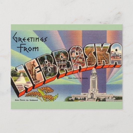 Nebraska Postkarte (Vorderseite)