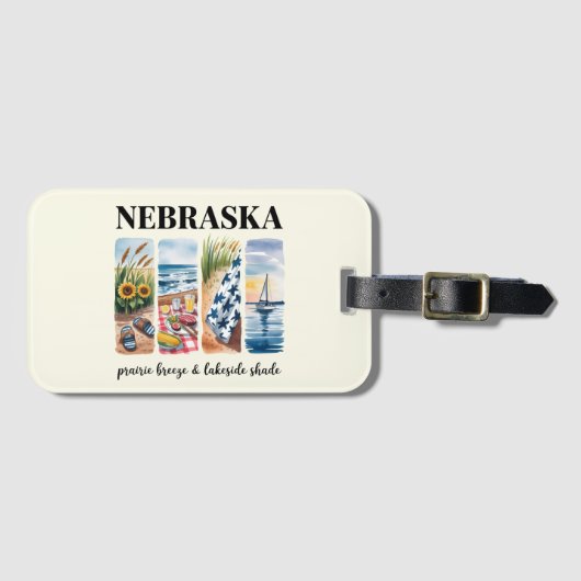 Nebraska - Prairie Breeze & Lakeside Shade Gepäckanhänger (Vorderseite (Horizontal))