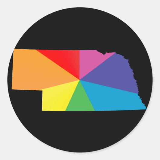Nebraska Pride. Runder Aufkleber (Vorderseite)