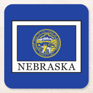 Nebraska Rechteckiger Pappuntersetzer