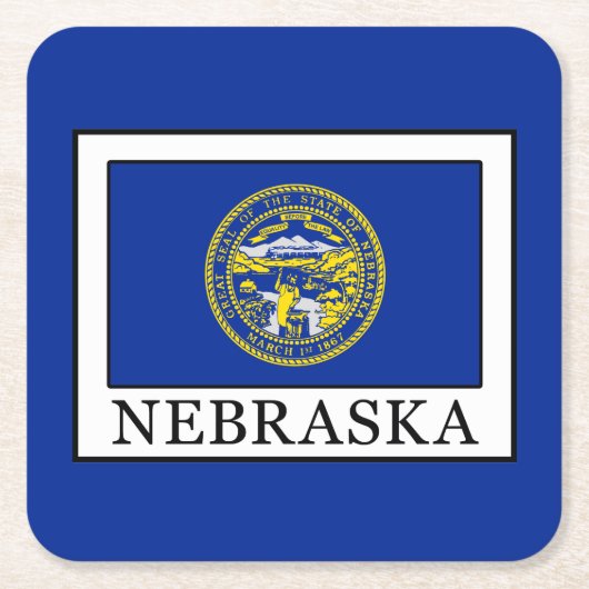 Nebraska Rechteckiger Pappuntersetzer (Vorderseite)