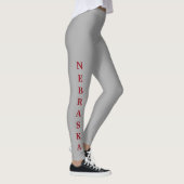Nebraska Red Lettering Gray Leggings (Rechts)